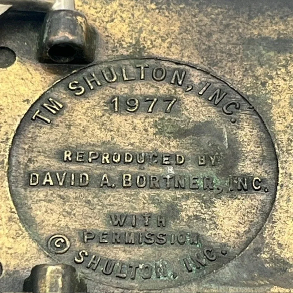 Vintage 1977 Americas Cup Sailing Belt Buckle David A Bortner Shulton Brass Tone